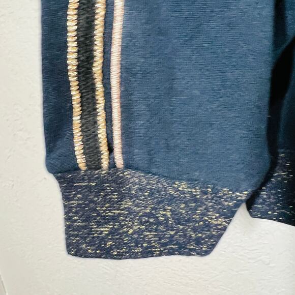 Karen by Simonsen Knit Sweatshirt Pullover Metallic Long Sleeve Navy - S - Picture 5 of 5